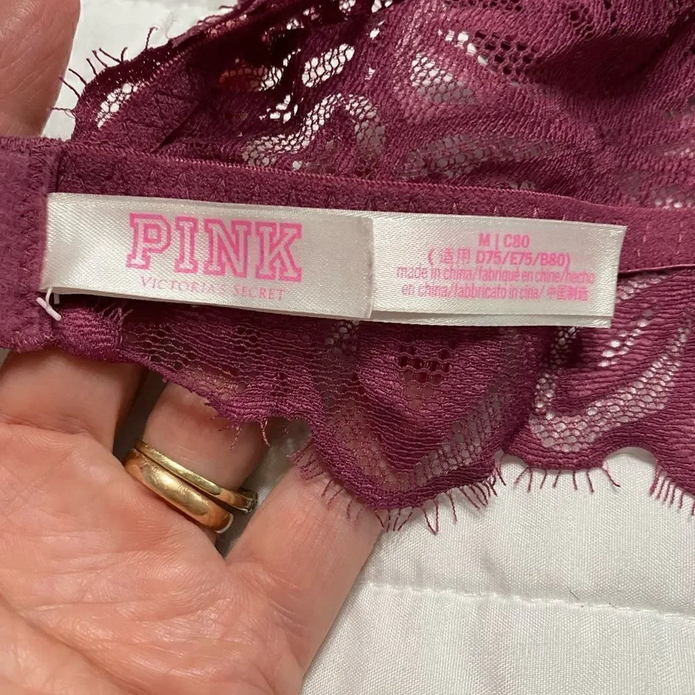 Pink Victoria Secret Date Push Up Bralette Bra Women Size M
